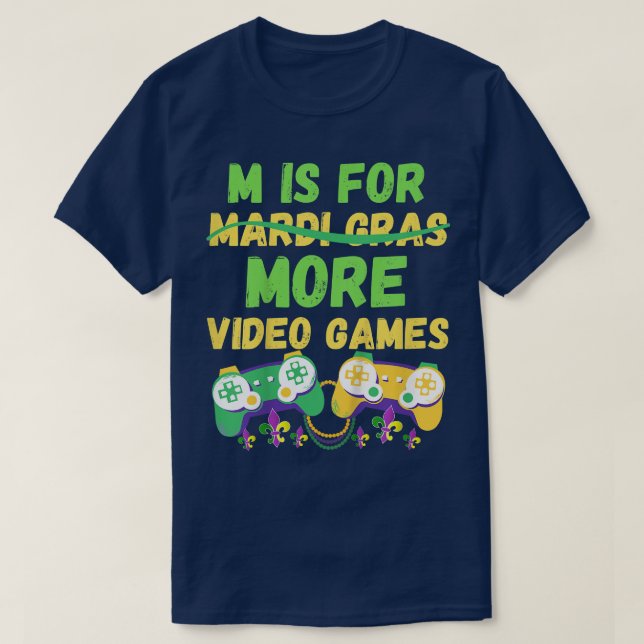 Camiseta Crianças Mardi Gras Gamers Video games Controller  (Frente do Design)