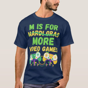 Camiseta Crianças Mardi Gras Gamers Video games Controller 