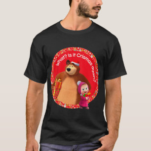 Camiseta Crianças Masha e o Bear Feliz Natal