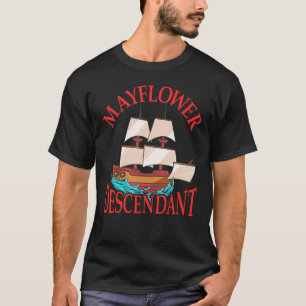 Camiseta Crianças Mayflower Descendente História do Navio P