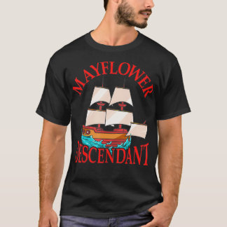 Camiseta Crianças Mayflower Descendente História do Navio P