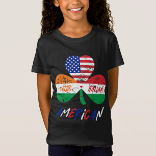Camiseta Crianças Meia-Irlandesa Metade Da Bandeira Italian
