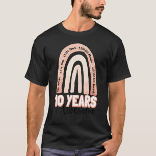 Camiseta Crianças Menina 10º Aniversário Festa Arco-Íris de