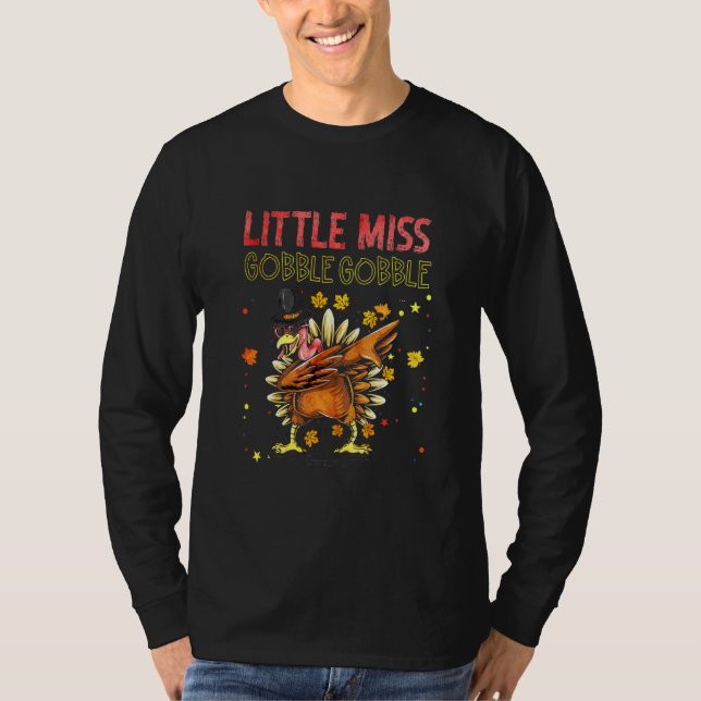 Camiseta Crianças Menina Menina Gobble Turquia Ação de Graç (Frente)