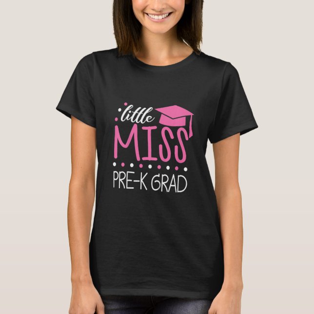 Camiseta Crianças Menina Menina Pré K Formando Pré-Escolar  (Frente)