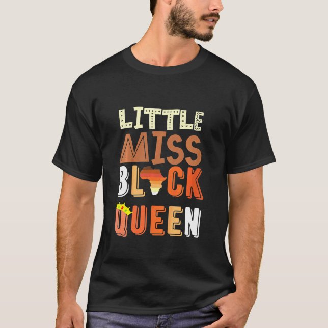 Camiseta Crianças Menina Negra Rainha Melanin Brown Skin Gi (Frente)