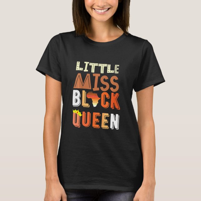 Camiseta Crianças Menina Negra Rainha Melanin Brown Skin Gi (Frente)