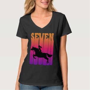 Camiseta Crianças Meninas Cavaleiro de Cavaleiro Eu sou 7 d