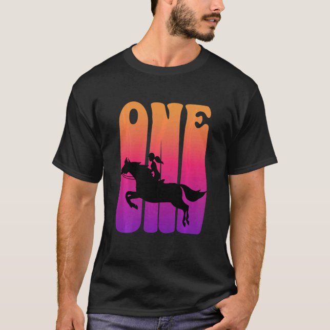Camiseta Crianças Meninas Cavaleiro de Cavalo Eu sou Crianç (Frente)