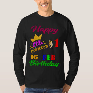 Camiseta Crianças Meninas Februray Aniversário 16 de fevere