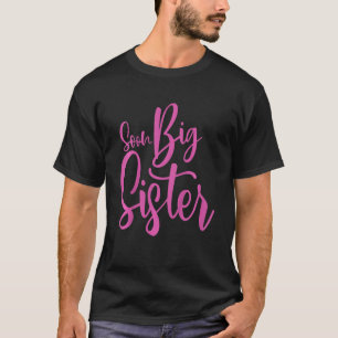 Camiseta Crianças Meninas Gravidez Anúncio Brevemente Irmã