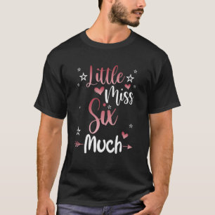 Camiseta Crianças Meninas Meninas Seis Muito 6 Aniversário