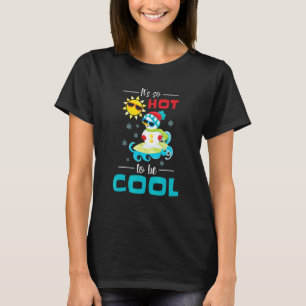 Camiseta Crianças Meninas Meninas Xmas Sol Legal Quente Nav