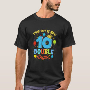 Camiseta Crianças Menino De 10 Anos Dígito Duplo 10º Aniver