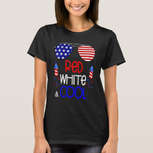 Camiseta Crianças Meninos 4 De Julho Vermelho Branco E Lega