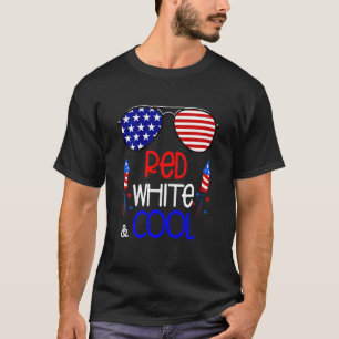 Camiseta Crianças Meninos 4 De Julho Vermelho Branco E Lega