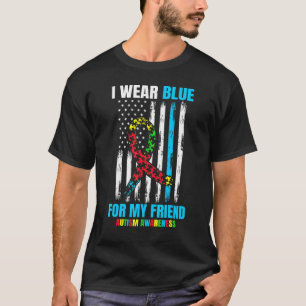 Camiseta Crianças Meninos Azul Conscientização do Autismo A