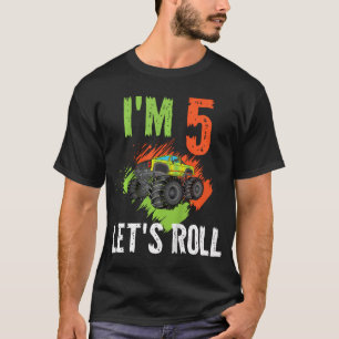 Camiseta Crianças Meninos Eu Sou 5 Vamos Monstro Do Monstro