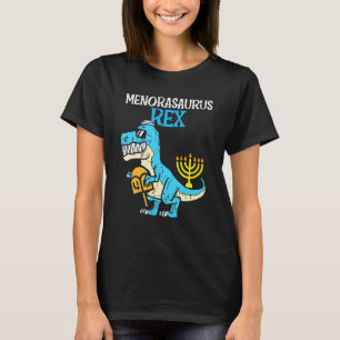 Camiseta Crianças Menorasaurus Rex Jew Dino Trex Toddler Bo