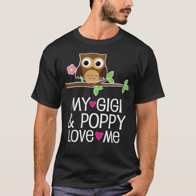 Camiseta Crianças Meu Gigi e Poppy me amam, minha uruja net (Frente)