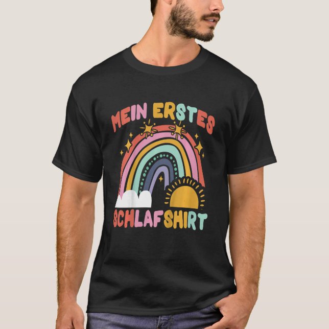 Camiseta Crianças Meu Primeiro Sono Rainbow Sun Pijamas Cri (Frente)