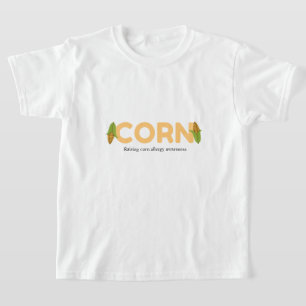 Camiseta Crianças Milho Conscientização sobre Alergia ao Mi