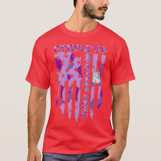 Camiseta Crianças Militares Roxas Camarão Filho Militar Mês