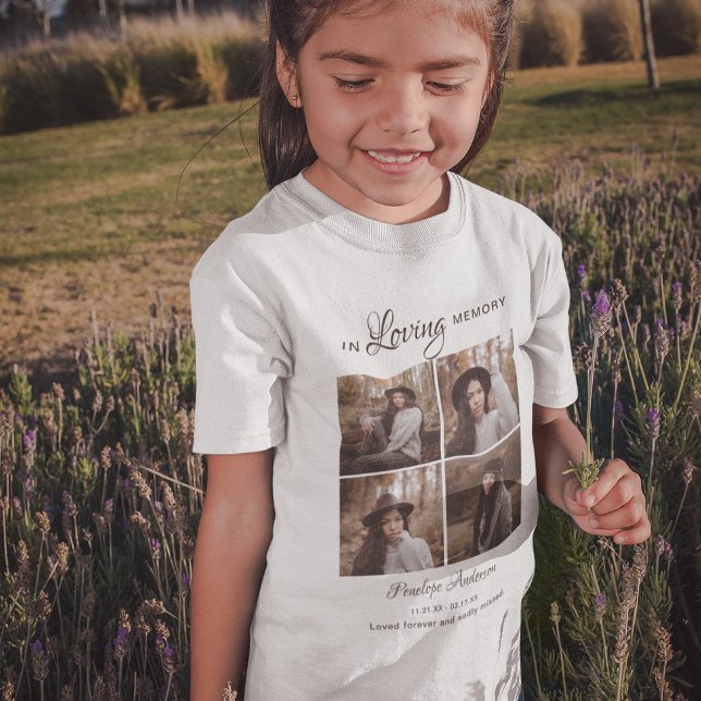 Camiseta Crianças Moderno 4 Foto Colagem Funeral T-Shirt (Criador carregado)