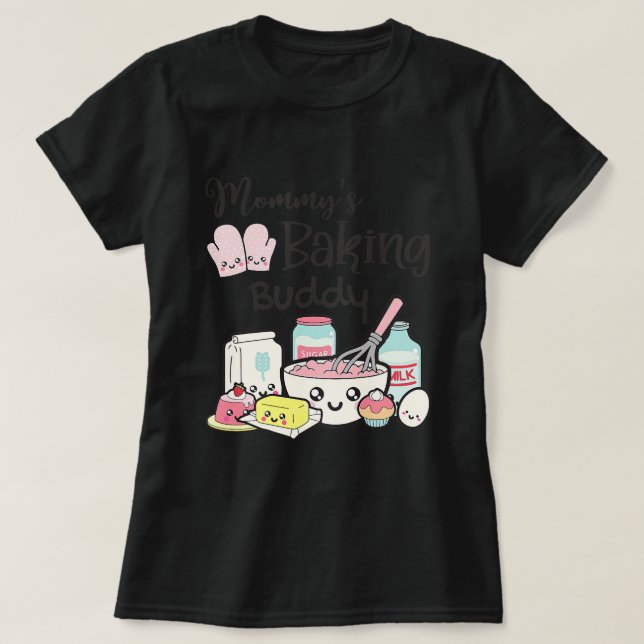 Camiseta Crianças Mommys Baking Buddy Baking Lover Baker Ba (Frente do Design)