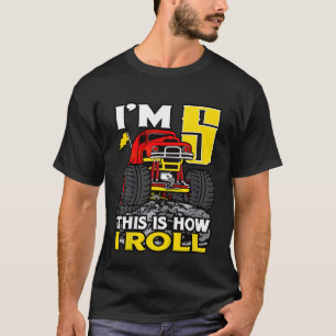 Camiseta Crianças Monster 5 Aniversário Topo