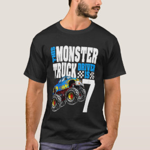 Camiseta Crianças Monster 7 Birthday, 7 anos Monstro