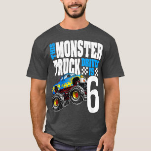Camiseta Crianças Monster Truck 6 Birthday 6 Anos Monster T