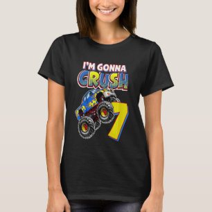 Camiseta Crianças Monster Truck 7 Birthday, 7 anos