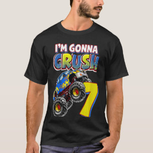 Camiseta Crianças Monster Truck 7 Birthday, 7 anos