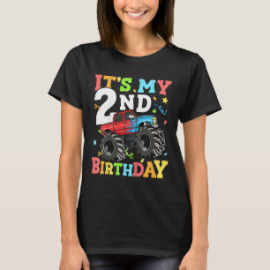 Camiseta Crianças Monster Truck É Meu segundo aniversário D