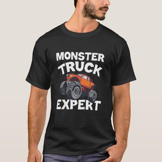 Camiseta Crianças Monster Truck Especialista em Truque Todd (Frente)