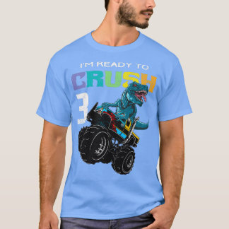 Camiseta Crianças Monstro Dinossauro aniversário de 3 anos 