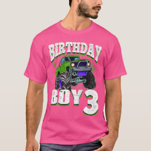 Camiseta Crianças Monstro Garoto De Aniversário É 3 Criança