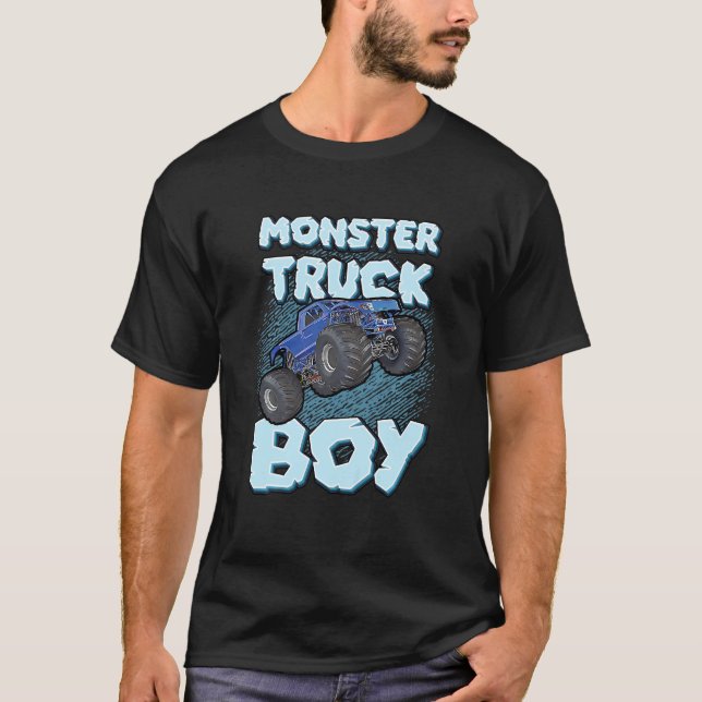 Camiseta Crianças Monstro Garoto De Caminhão Para Rapazes L (Frente)