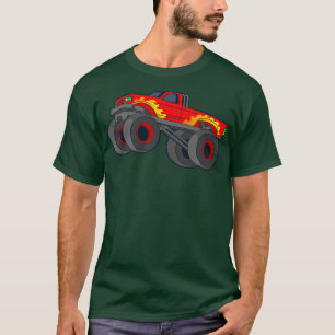 Camiseta Crianças Monstro Veículo Gigante de Caminhão Mostr