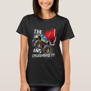 Camiseta Crianças Monstros Aniversário de Caminhão Eu tenho