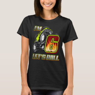 Camiseta Crianças Monstros Caminhões 6 Aniversário Eu sou 6