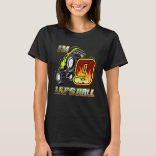 Camiseta Crianças Monstros Caminhões 9º Aniversário Eu sou