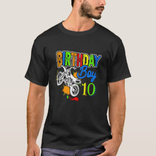 Camiseta Crianças Motocicleta 10º Dez Meninos Por Dia 10 An