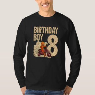 Camiseta Crianças Motocross 8ª Festa de aniversário Mx 8 an
