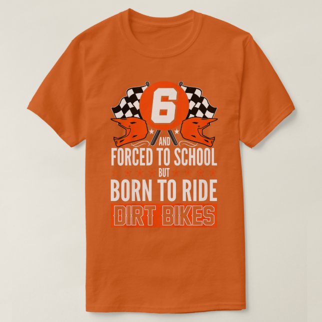 Camiseta Crianças Motocross Birdday 6 MX Dirt Bike Rider 6  (Frente do Design)