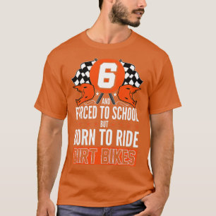 Camiseta Crianças Motocross Birdday 6 MX Dirt Bike Rider 6 