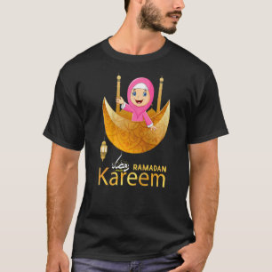 Camiseta Crianças muçulmanas Hijabi Girl cantando Ramadan M