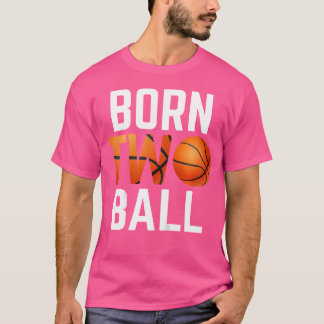 Camiseta Crianças Nascer 2 Bola Basquete 2 Anos Aniversário