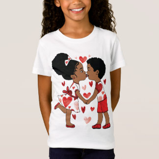 Camiseta Crianças Negras bonitas na Ilustração do Amor | do